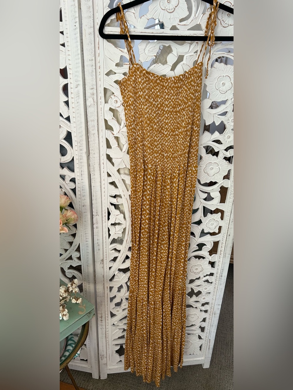Storia Mustard Floral Maxi jumpsuit